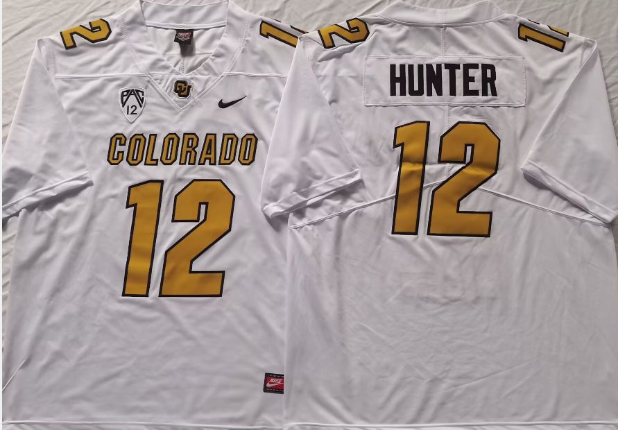Men Colorado Buffaloes #12 Hunter White 2025 Nike Limited NCAA Jersey style 1->more ncaa teams->NCAA Jersey